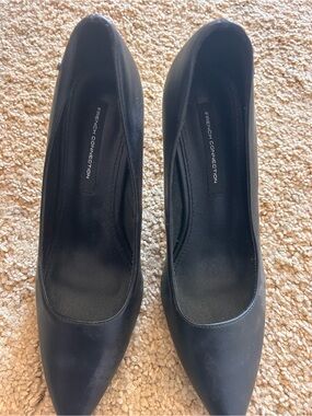 French Connection Black Classic Pointed-Toe Heels
